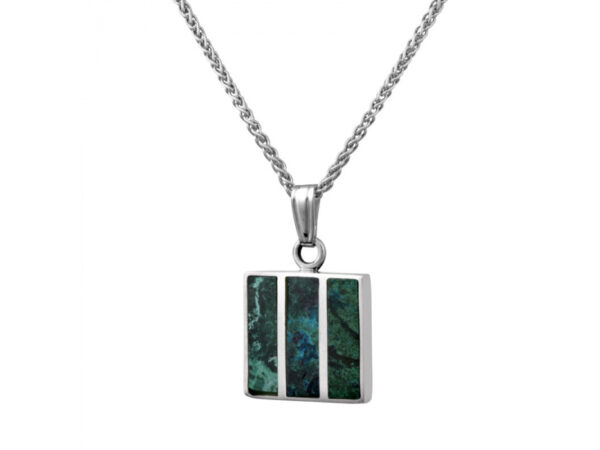 Sterling Silver Eilat Stone Divided Square Necklace
