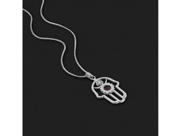 Sterling Silver Zirconia Whole Nano Bible (Tanach) Hamsa Pendant Nano Jewelry - Image 4