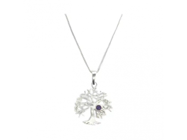 Israel Museum 925 Sterling Silver Tree Of Life Pendant With Set Stone - Image 2