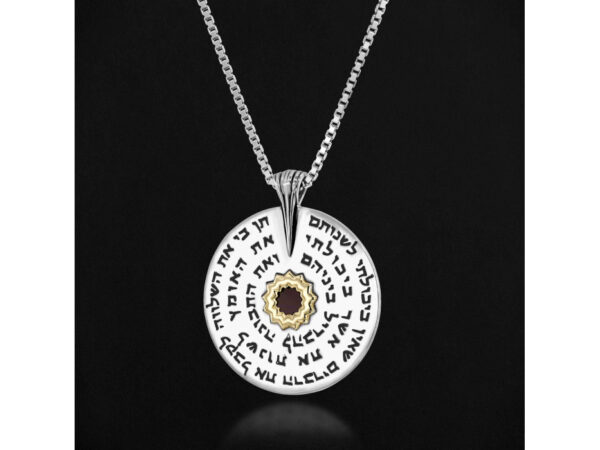 Sterling Silver 9k Gold Whole Nano Bible (Tanach) Prayer For Serenity Circle Pendant Nano Jewelry - Image 5