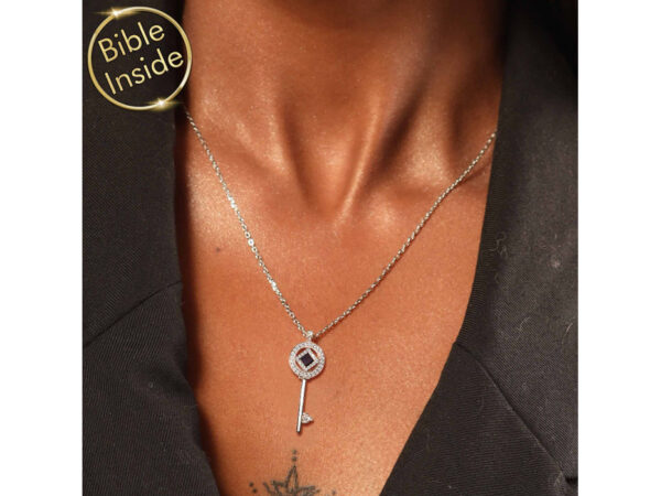Sterling Silver Whole Nano Bible (Tanach) Key Pendant Nano Jewelry - Image 2