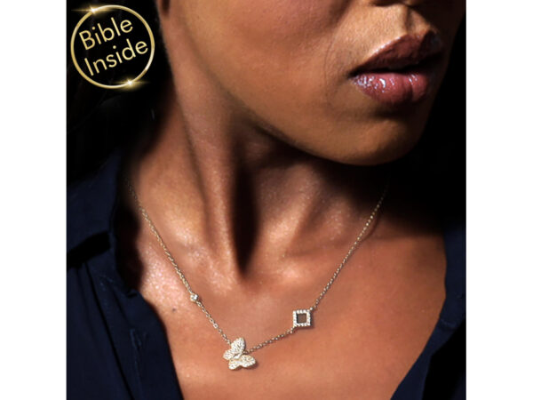 Sterling Silver Nano Bible (Tanach) Butterfly Necklace Nano Jewelry - Image 7