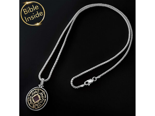Silver And Gold Nano Bible (Tanach) This Too Shall Pass Pendant Nano Jewelry - Image 2