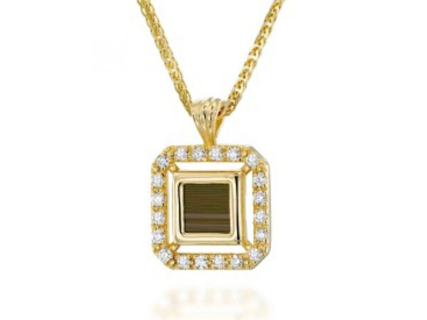 Gold Plated Zirconia Whole Nano Bible (Tanach) Square Pendant Nano Jewelry
