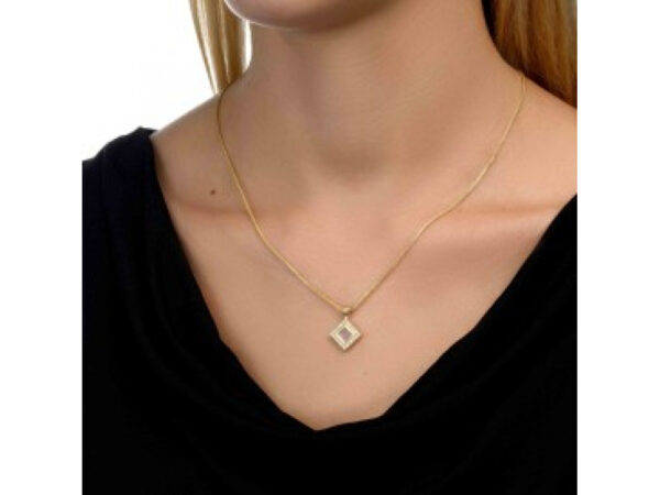 14K Yellow Gold Zirconia Whole Nano Bible (Tanach) Rhombus Pendant Nano Jewelry - Image 4