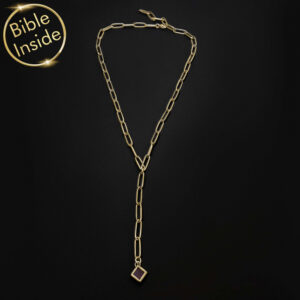 Gold Coated Stainless Steel Nano Bible (Tanach) Y Necklace Nano Jewelry
