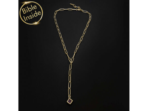 Gold Coated Stainless Steel Nano Bible (Tanach) Y Necklace Nano Jewelry