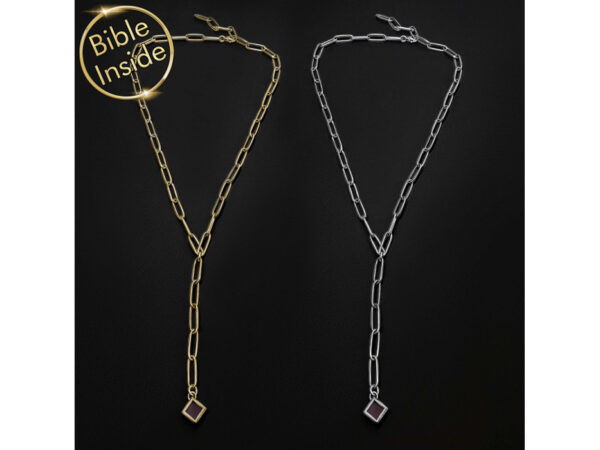 Gold Coated Stainless Steel Nano Bible (Tanach) Y Necklace Nano Jewelry - Image 3