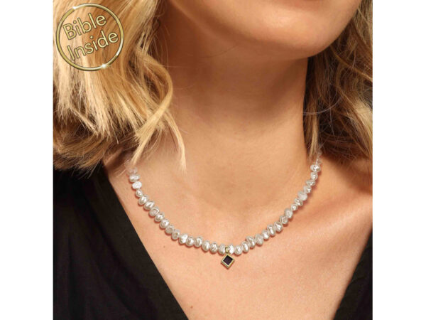 Free Delivery Pearl Necklace With Nano Bible (Tanach) Pendant Nano Jewelry - Image 6