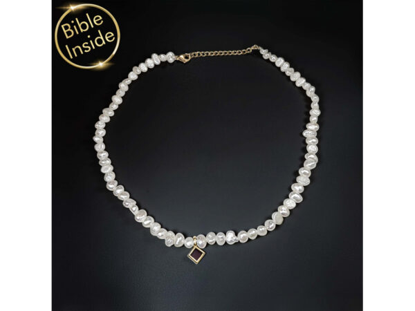 Free Delivery Pearl Necklace With Nano Bible (Tanach) Pendant Nano Jewelry - Image 3
