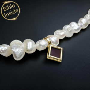 Free Delivery Pearl Necklace With Nano Bible (Tanach) Pendant Nano Jewelry