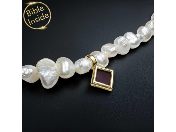 Free Delivery Pearl Necklace With Nano Bible (Tanach) Pendant Nano Jewelry