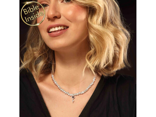 Pearl Necklace With Nano Bible (Tanach) Pendant And Gem Nano Jewelry - Image 6
