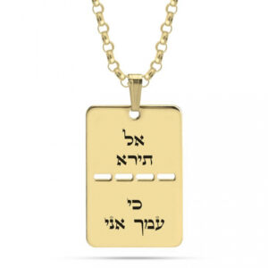 24K Gold Plated Personalized Hebrew IDF Military Dog Tag Necklace