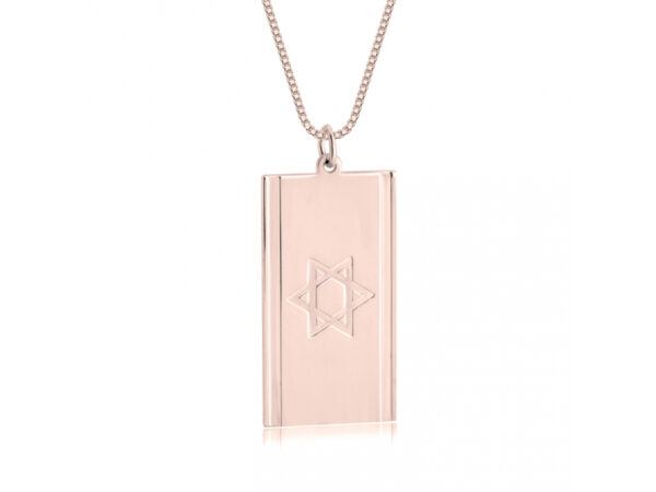 Israeli Flag Necklace Gold Plated - Image 2