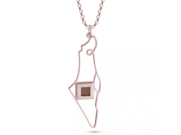 Israel Map Nano Bible Necklace 14K Gold